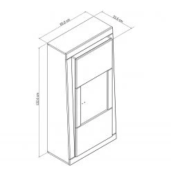 Loftscape Vitrine murale Curlewis - Blanc brillant / Anthracite -Meubles de salle à manger Soldes Magasin 1000171309 190424 07575400009 GALLERYIMAGES P000000001000171309