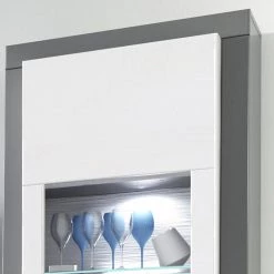 Loftscape Vitrine murale Curlewis - Blanc brillant / Anthracite -Meubles de salle à manger Soldes Magasin 1000171309 210930 134153000038 DETAILS P000000001000171309