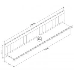 Ridgevalley Étagère murale Touros - Pin massif - Pin blanc / Gris - Largeur : 179 cm 7 Ridgevalley Étagère murale Touros - Pin massif - Pin blanc / Gris - Largeur : 179 cm -Meubles de salle à manger Soldes Magasin 1000171315 190424 07575400030 GALLERYIMAGES P000000001000171315