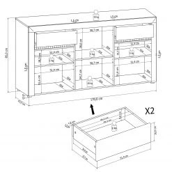 Loftscape Buffet Charnocks - Blanc brillant / blanc 10 Loftscape Buffet Charnocks - Blanc brillant / blanc -Meubles de salle à manger Soldes Magasin 1000171351 190424 07580400256 GALLERYIMAGES P000000001000171351