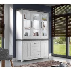 Ridgevalley Vaisselier Touros - Pin massif - Pin blanc / Gris -Meubles de salle à manger Soldes Magasin 1000171357 190424 07580500293 MOOD GALLERYIMAGES P000000001000171357 mood