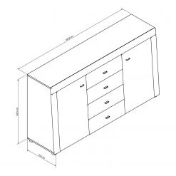 Loftscape Buffet Moitin - Noir brillant / Noir -Meubles de salle à manger Soldes Magasin 1000171362 190424 07580600335 GALLERYIMAGES P000000001000171362