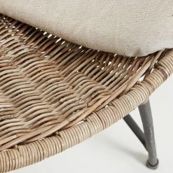 Ars manufacti Chaises à accoudoirs Metti - Rotin / Acier - Naturel / Noir -Meubles de salle à manger Soldes Magasin 1000172216 190503 12120700119 GALLERYIMAGES P000000001000172216