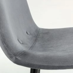 Jack & Alice Chaise de bar Sendo (lot de 2) - Velours/ Métal - Gris / Noir -Meubles de salle à manger Soldes Magasin 1000172232 190503 12121200210 GALLERYIMAGES P000000001000172232