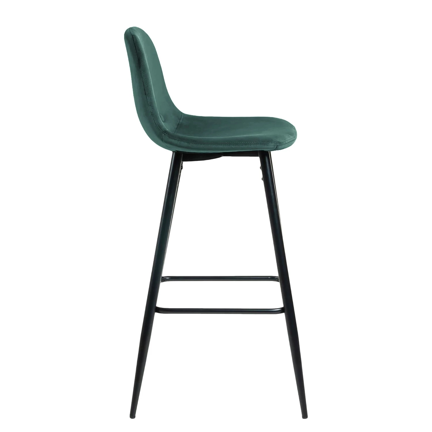 Jack & Alice Chaise de bar Sendo (lot de 2) - Velours/ Métal - Turquoise / Noir 4 Jack & Alice Chaise de bar Sendo (lot de 2) - Velours/ Métal - Turquoise / Noir – Image 4
