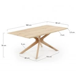 Norrwood Table Minos - Partiellement en chêne massif - Chêne - 180 x 90 cm -Meubles de salle à manger Soldes Magasin 1000172236 190503 12121400238 GALLERYIMAGES P000000001000172236