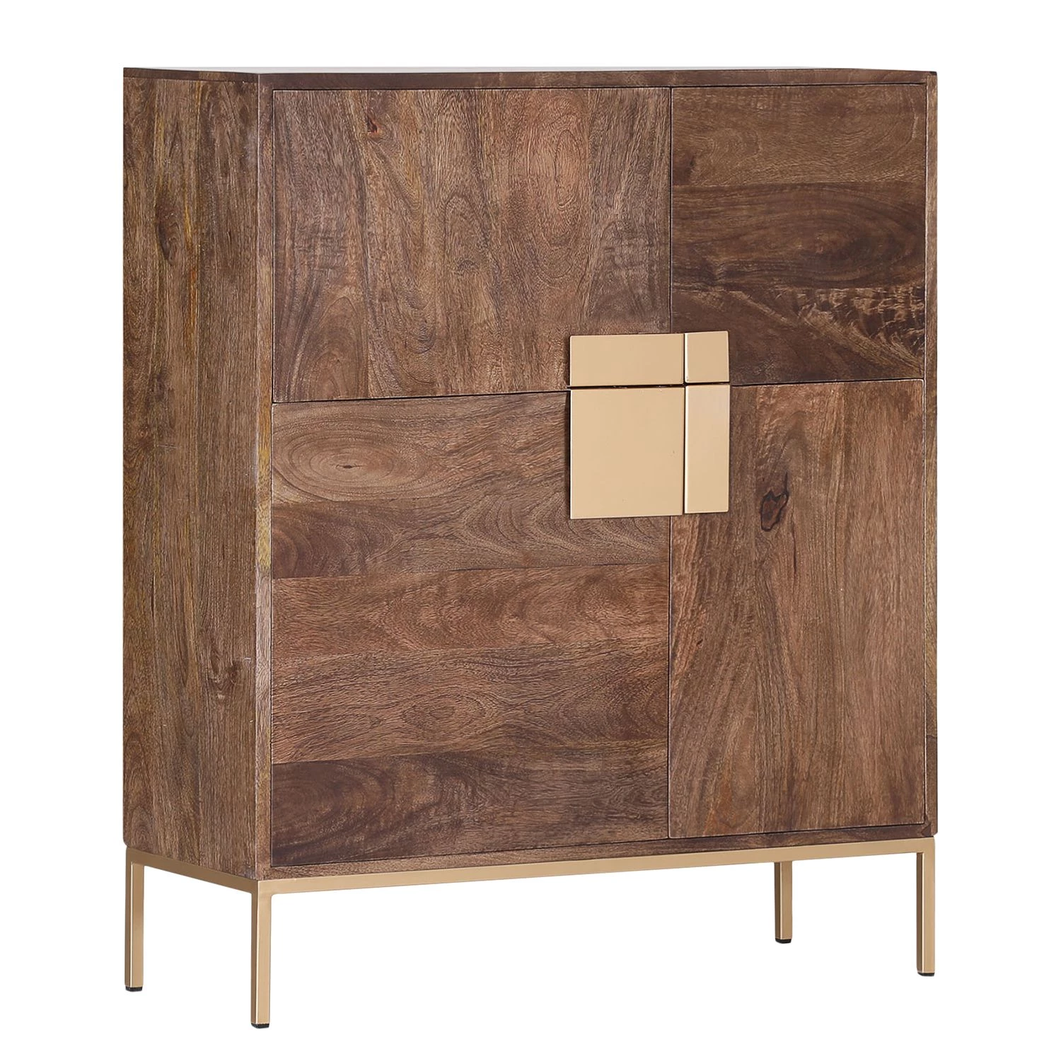 Jack & Alice Commode Lyss - Acacia massif / Métal - Acacia marron / Laiton 1 Jack & Alice Commode Lyss - Acacia massif / Métal - Acacia marron / Laiton