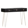 Jack & Alice Console Towa - Acacia massif / Métal - Noir / Or
