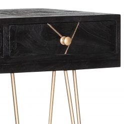 Jack & Alice Console Towa - Acacia massif / Métal - Noir / Or -Meubles de salle à manger Soldes Magasin 1000172956 190503 07493300045 GALLERYIMAGES P000000001000172956