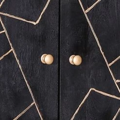 Jack & Alice Commode Towa II - Acacia massif / Métal - Noir / Or -Meubles de salle à manger Soldes Magasin 1000172961 190503 07493600063 GALLERYIMAGES P000000001000172961