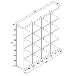 KiYDOO Étagère Shelfy II - Imitation chêne de Sonoma - Largeur : 158 cm -Meubles de salle à manger Soldes Magasin 1000173850 191106 15233200024 SKETCH DETAILS P000000001000173850 sketch