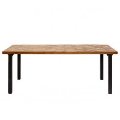 Kare Design Table Illusion - Bois vieilli massif / Acier -Incrustations de bois vieilli / Noir