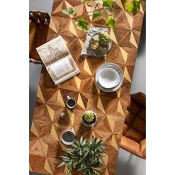 Kare Design Table Illusion - Bois vieilli massif / Acier -Incrustations de bois vieilli / Noir -Meubles de salle à manger Soldes Magasin 1000174187 190515 06331800058 GALLERYIMAGES P000000001000174187