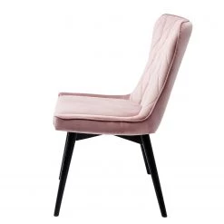 Kare Design Chaise capitonnée Black Marshall - Velours / Hêtre massif - Rose / Noir -Meubles de salle à manger Soldes Magasin 1000174200 190515 06332600135 GALLERYIMAGES P000000001000174200