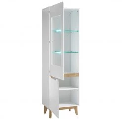 Mørteens Vitrine Tenabo - Blanc mat / Chêne à nœuds -Meubles de salle à manger Soldes Magasin 1000174303 191004 12413000005 DETAILS P000000001000174303