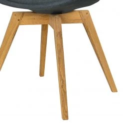 Tenzo Chaises Gina II (lot de 2) - Tissu / Chêne massif - Anthracite / Chêne -Meubles de salle à manger Soldes Magasin 1000175506 190614 06463700012 GALLERYIMAGES P000000001000175506