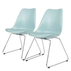 Tenzo Chaises Gina VIII (lot de 2) - Matière plastique / Métal - Bleu pastel / Chrome