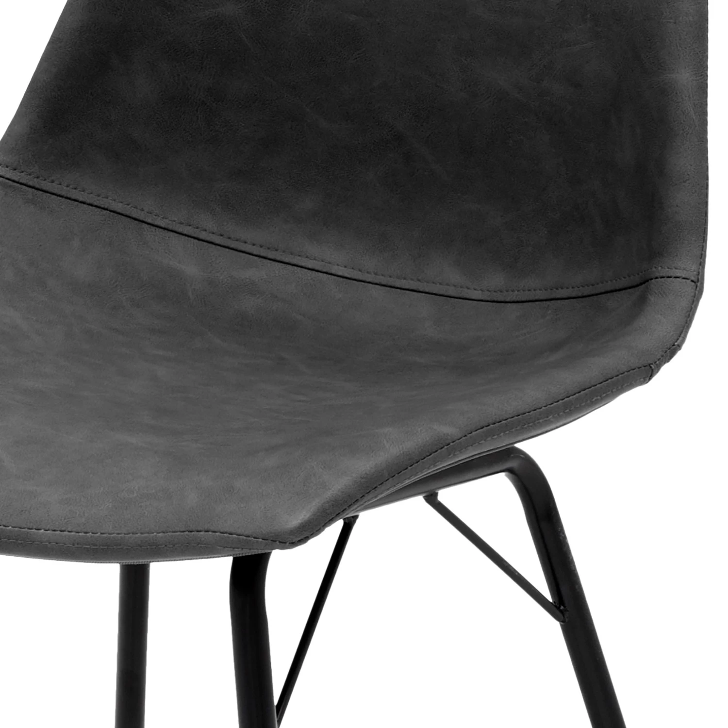 Tenzo Chaises capitonnées Alice (lot de 2) - Tissu / Métal - Chrome - Anthracite 4 Tenzo Chaises capitonnées Alice (lot de 2) - Tissu / Métal - Chrome - Anthracite – Image 4