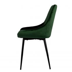 Tenzo Chaises capitonnées Lex (lot de 2) - Velours / Fer - Noir - Vert -Meubles de salle à manger Soldes Magasin 1000175521 190614 06464000064 GALLERYIMAGES P000000001000175521