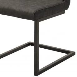 Ars manufacti Chaises cantilever Finga I (lot de 2) - Cuir synthétique Kasai: Gris - Noir -Meubles de salle à manger Soldes Magasin 1000176437 201021 10343000113 DETAILS P000000001000176437