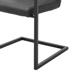 Ars manufacti Chaise à accoudoirs Finga I - Imitation cuir / Acier - Noir mat - Cuir synthétique Kasai: Gris - Noir -Meubles de salle à manger Soldes Magasin 1000176441 190704 15303100034 DETAILS P000000001000176441