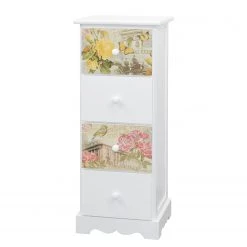 Ridgevalley Commode Skjern - Partiellement en paulownia massif - Blanc - Hauteur : 77 cm