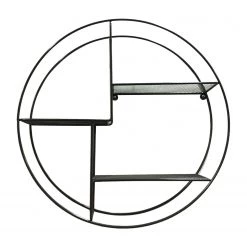 Red Living Étagère murale Petrela - Métal - Noir -Meubles de salle à manger Soldes Magasin 1000176569 190612 11443600002 GALLERYIMAGES P000000001000176569