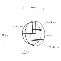 Red Living Étagère murale Petrela - Métal - Noir -Meubles de salle à manger Soldes Magasin 1000176569 190612 11443600004 GALLERYIMAGES P000000001000176569