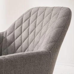 Mørteens Chaise à accoudoirs Amalis - Tissu / Chêne massif - Gris / Chêne -Meubles de salle à manger Soldes Magasin 1000176578 200212 11371700007 DETAILS P000000001000176578