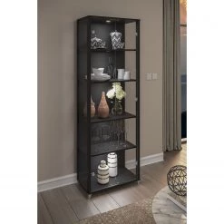 Fredriks Vitrine Exhibit - Éclairage inclus - Noir - Largeur : 58 cm -Meubles de salle à manger Soldes Magasin 1000176591 190612 11031700007 MOOD GALLERYIMAGES P000000001000176591 mood