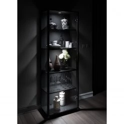 Fredriks Vitrine Exhibit - Éclairage inclus - Noir - Largeur : 58 cm -Meubles de salle à manger Soldes Magasin 1000176591 220919 020 MOOD DETAILS P000000001000176591 mood