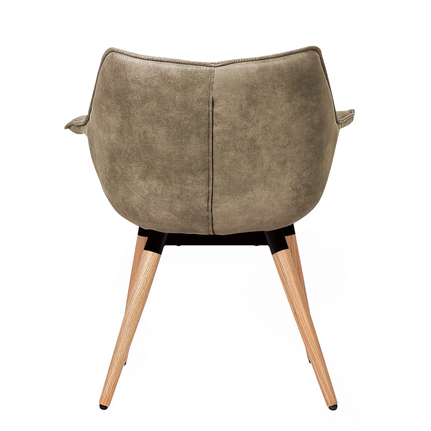 Ars manufacti Chaise à accoudoirs Kantii I - Microfibre / Chêne massif - Gris silex vintage - 1 chaise 6 Ars manufacti Chaise à accoudoirs Kantii I - Microfibre / Chêne massif - Gris silex vintage - 1 chaise – Image 6