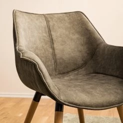 Ars manufacti Chaise à accoudoirs Kantii I - Microfibre / Chêne massif - Gris silex vintage - 1 chaise 15 Ars manufacti Chaise à accoudoirs Kantii I - Microfibre / Chêne massif - Gris silex vintage - 1 chaise -Meubles de salle à manger Soldes Magasin 1000176705 200302 11494000010 DETAILS P000000001000176705