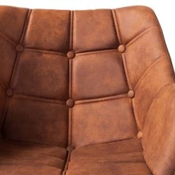 Mørteens Chaise à accoudoirs Lamppi - microfibre / Chêne massif - Microfibre Colby: Cognac vintage - 1 chaise -Meubles de salle à manger Soldes Magasin 1000176715 200107 15382400031 DETAILS P000000001000176715