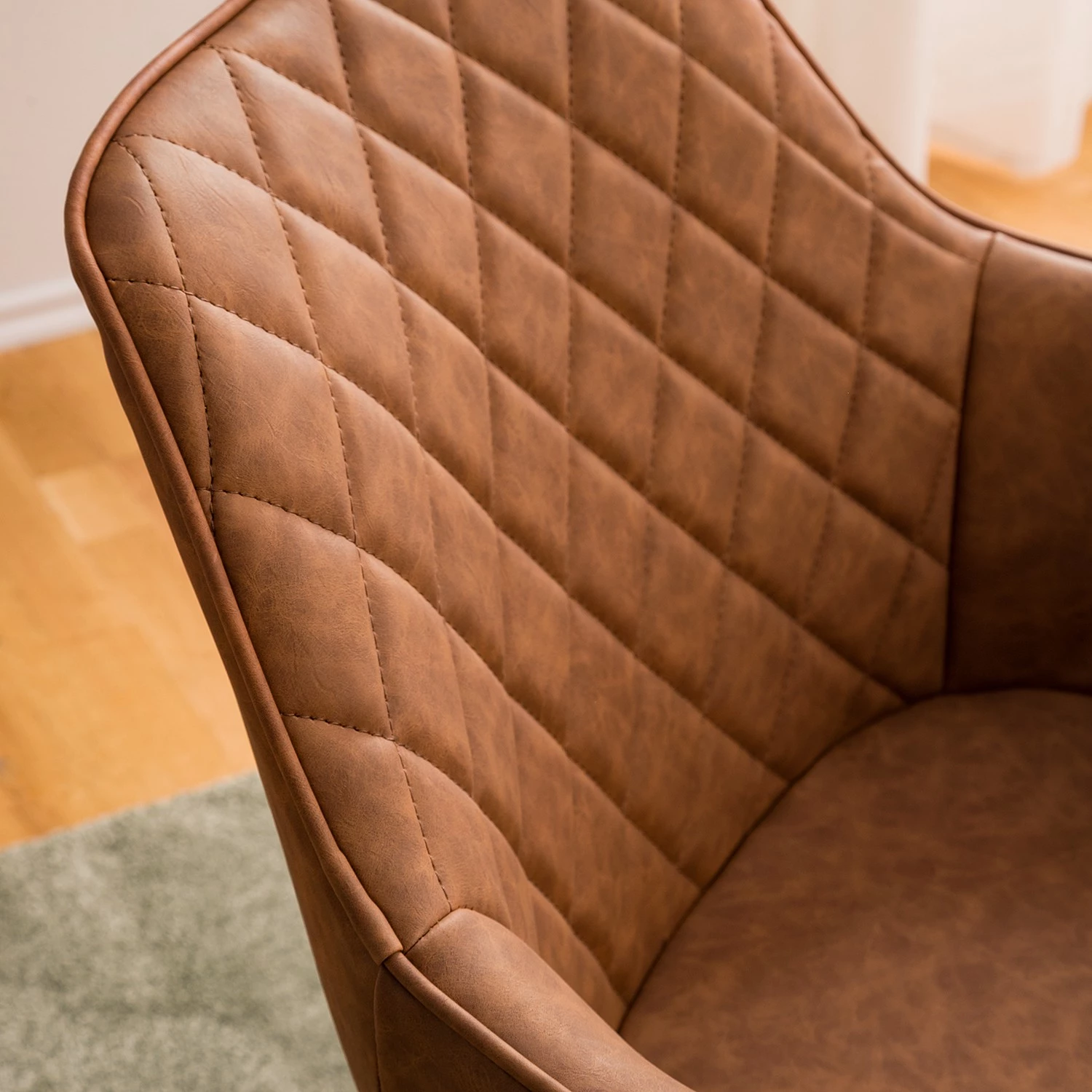 Mørteens Chaise à accoudoirs Pori II - Imitation cuir / Chêne massif - Marron - 1 chaise 10 Mørteens Chaise à accoudoirs Pori II - Imitation cuir / Chêne massif - Marron - 1 chaise – Image 10