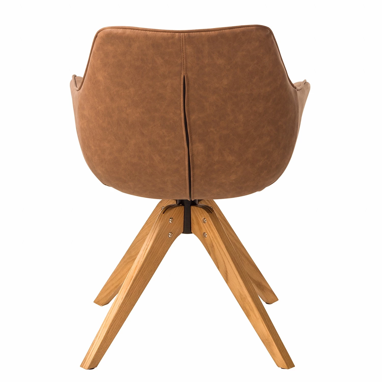 Mørteens Chaise à accoudoirs Pori II - Imitation cuir / Chêne massif - Marron - 1 chaise 6 Mørteens Chaise à accoudoirs Pori II - Imitation cuir / Chêne massif - Marron - 1 chaise – Image 6