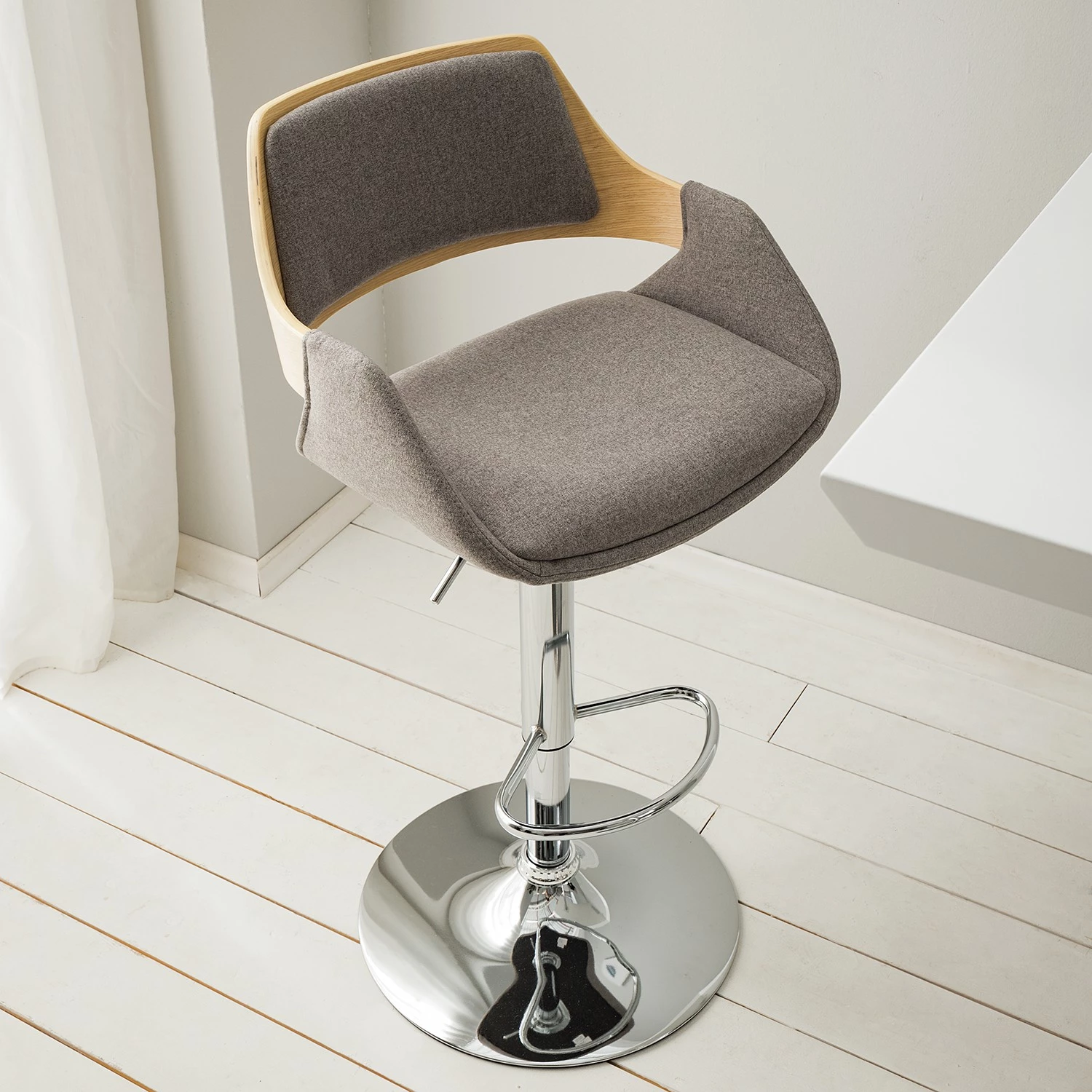 Fredriks Chaise de bar Bedsted - Tissu / Métal - Anthracite - Anthracite 2 Fredriks Chaise de bar Bedsted - Tissu / Métal - Anthracite - Anthracite – Image 2