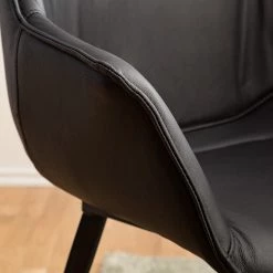 Studio Copenhagen Chaise de salle à manger Balimo - Cuir véritable / Métal - Noir -Meubles de salle à manger Soldes Magasin 1000176738 200615 06104600004 DETAILS P000000001000176738