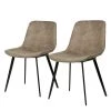 Ars manufacti Chaises Teini (lot de 2) - microfibre / Acier - Microfibre Colby: Cappuccino vintage