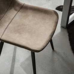 Ars manufacti Chaises Teini (lot de 2) - microfibre / Acier - Microfibre Colby: Cappuccino vintage -Meubles de salle à manger Soldes Magasin 1000176743 201013 13585200024 DETAILS P000000001000176743