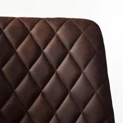 Ars manufacti Chaise capitonnée Tervo - microfibre / Acier - Microfibre Colby: Marron foncé vintage - Lot de 2 -Meubles de salle à manger Soldes Magasin 1000176747 201013 13591500052 DETAILS P000000001000176747