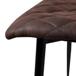 Ars manufacti Chaise capitonnée Tervo - microfibre / Acier - Microfibre Colby: Marron foncé vintage - Lot de 2 -Meubles de salle à manger Soldes Magasin 1000176747 201013 13591700054 DETAILS P000000001000176747