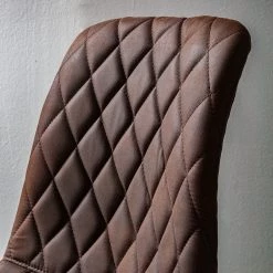 Ars manufacti Chaise capitonnée Tervo - microfibre / Acier - Microfibre Colby: Marron foncé vintage - Lot de 2 -Meubles de salle à manger Soldes Magasin 1000176747 201013 13591800056 DETAILS P000000001000176747