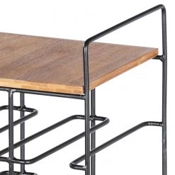 WENKO Range-bouteilles Loft I - Bambou massif / Acier inoxydable - Bambou / Noir -Meubles de salle à manger Soldes Magasin 1000176884 190627 16584000063 GALLERYIMAGES P000000001000176884