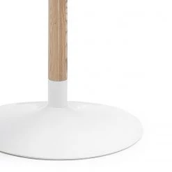 Mørteens Table Maud I - Partiellement en frêne massif / Acier - Frêne / Blanc - Diamètre : 110 cm -Meubles de salle à manger Soldes Magasin 1000176899 190614 06442300065 GALLERYIMAGES P000000001000176899