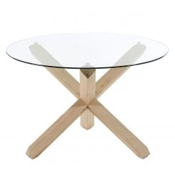 Mørteens Table Lonta - Verre / Chêne massif - Transparent / Chêne