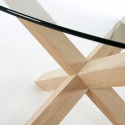 Mørteens Table Lonta - Verre / Chêne massif - Transparent / Chêne -Meubles de salle à manger Soldes Magasin 1000176903 190614 06442500088 GALLERYIMAGES P000000001000176903