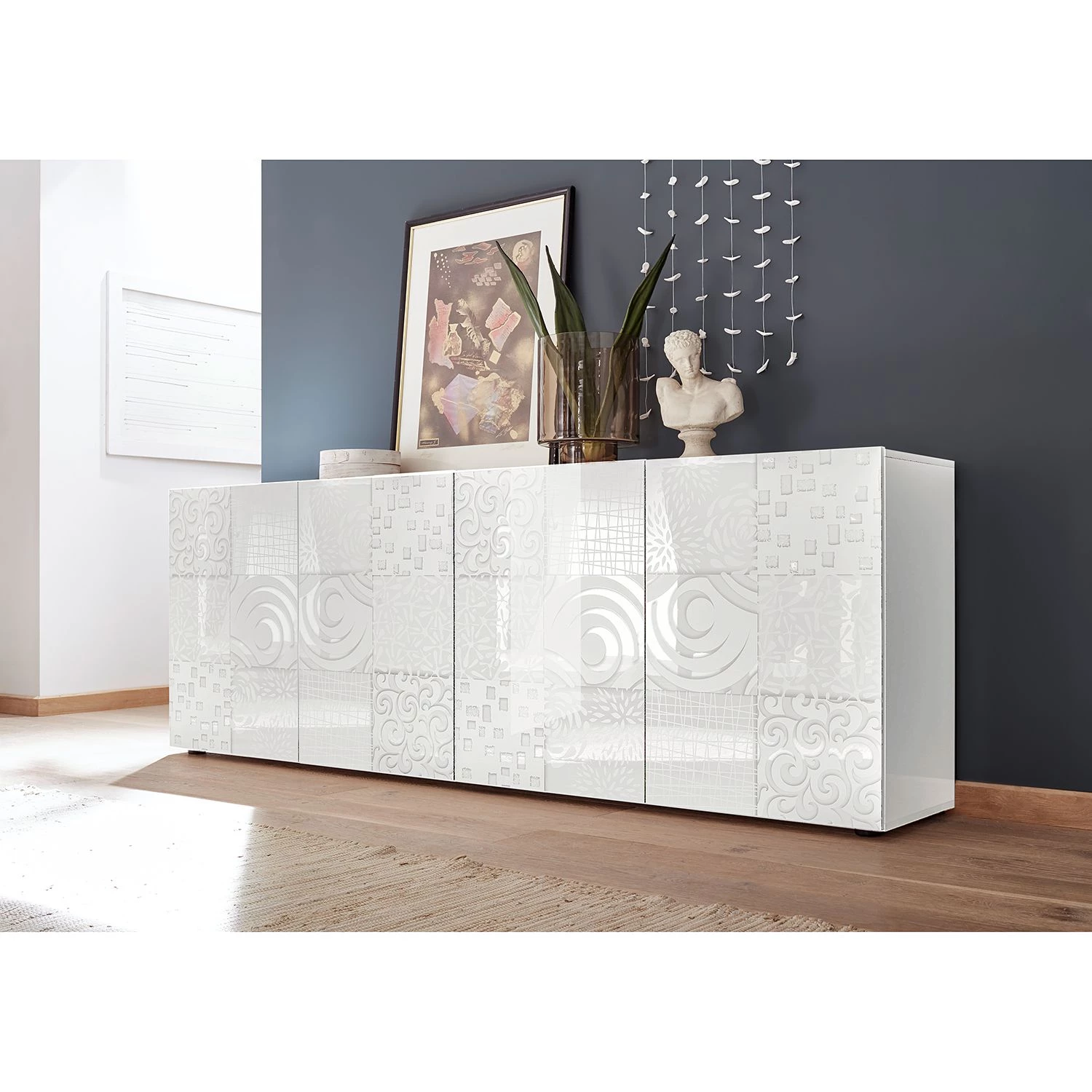 LC Spa Buffet Miro II - Blanc brillant - Largeur : 241 cm 2 LC Spa Buffet Miro II - Blanc brillant - Largeur : 241 cm – Image 2