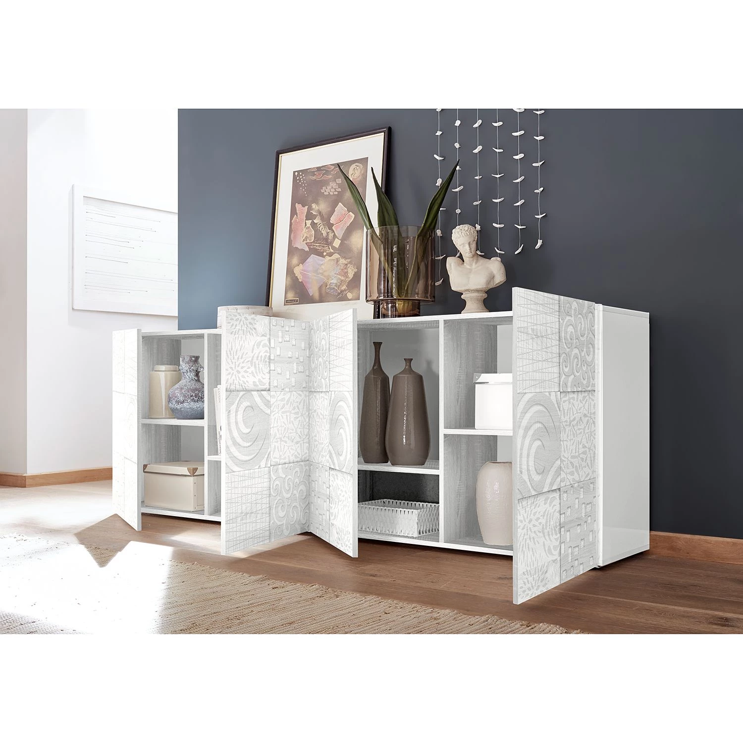 LC Spa Buffet Miro II - Blanc brillant - Largeur : 241 cm 3 LC Spa Buffet Miro II - Blanc brillant - Largeur : 241 cm – Image 3