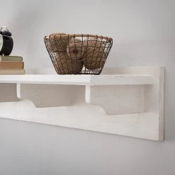 Maison Belfort Étagère murale Balignton - Pin massif - Blanc -Meubles de salle à manger Soldes Magasin 1000177768 211116 12502600196 DETAILS P000000001000177768